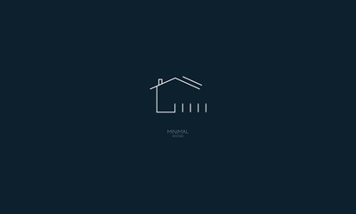 A line art icon logo of a house with fence.