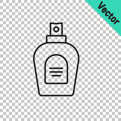 Black line Perfume icon isolated on transparent background. Vector