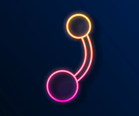 Glowing neon line Piercing icon isolated on black background. Vector