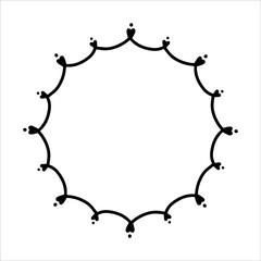 Vector hand drawn frame with hearts isolated on white background. Silhouette wreath of hearts. Doodle style frames for monograms, Valentine's Day greeting cards, invitations, logos.