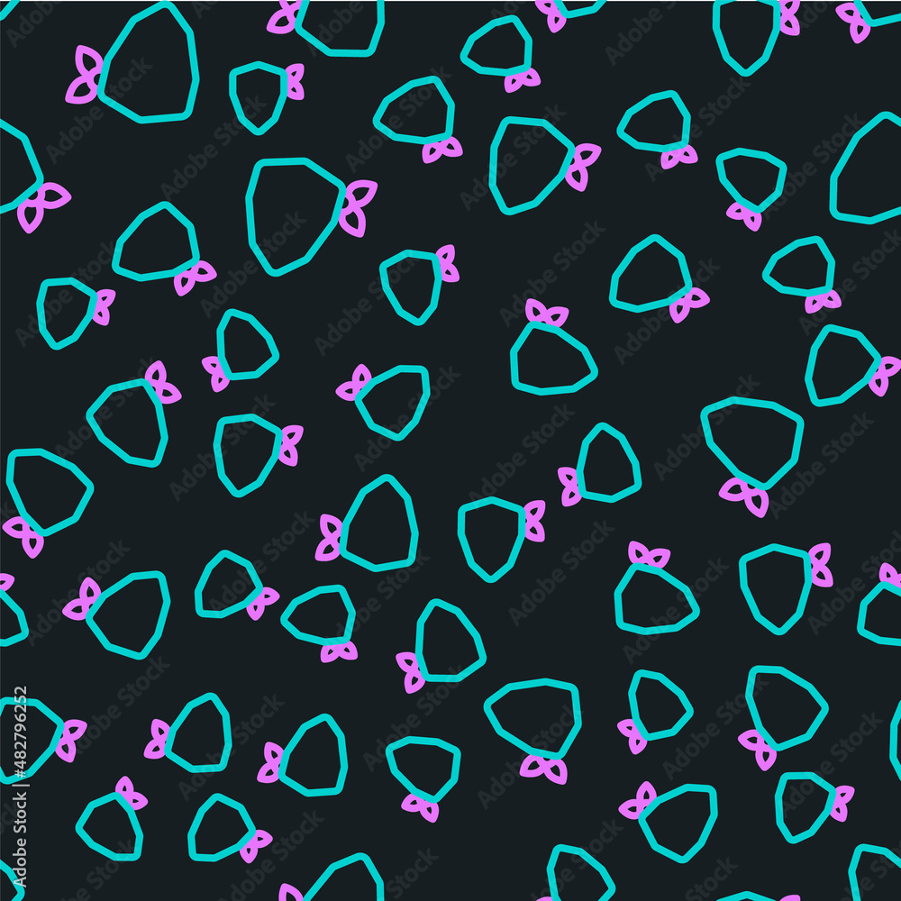 Poster line vandal icon isolated seamless pattern on black background. vector