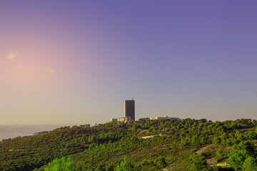 Mount Carmel in Haifa - Panoramic view. Travel to Israel in autumn and winter.