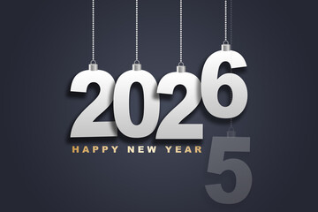 Obraz na płótnie Canvas 2026 Happy New Year in golden design, Holiday greeting card design