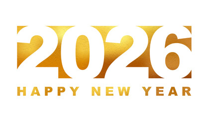 2026 Happy New Year in golden design, Holiday greeting card design