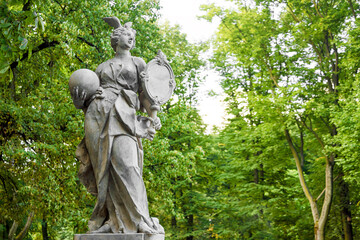 Sandstone statues in the Saxon Garden, Warsaw, Poland. Made before 1745 by anonymous Warsaw...