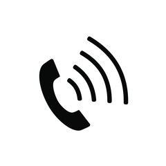 Calling icon silhouette illustration vector black. Call icon