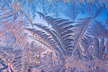 Winter background with ice patterns