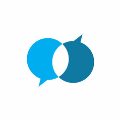 blue circle chat group logo design