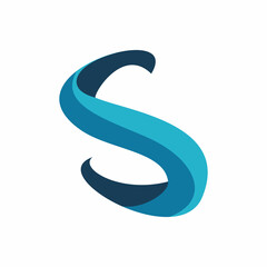blue color initial s letter logo design