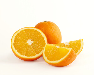 Sliced orange isolated on a white background