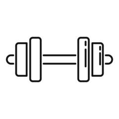 Steel dumbbell icon outline vector. Active workout