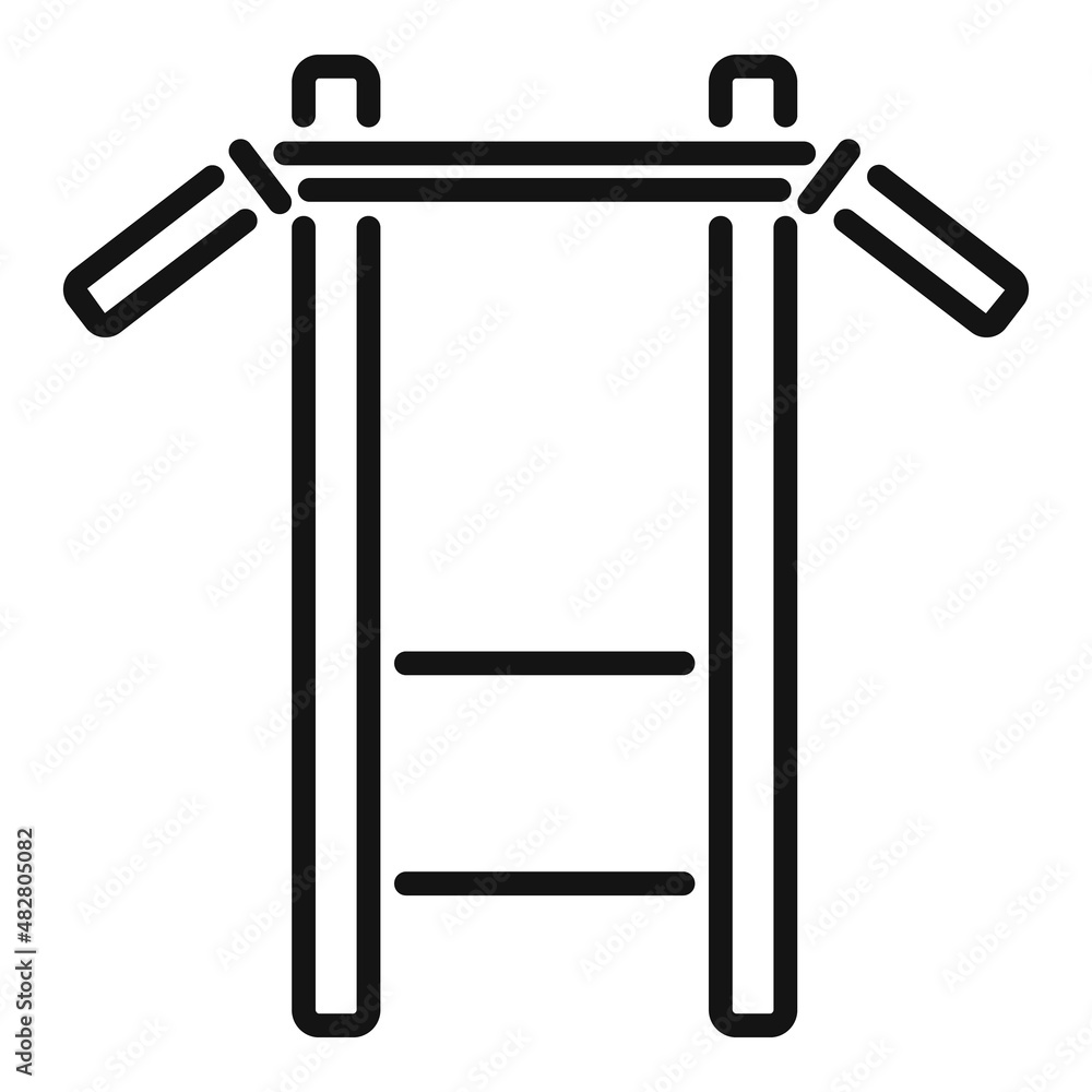 Sticker Horizontal bar icon outline vector. Sport lifestyle