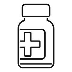 Sport medical pills icon outline vector. Diet food