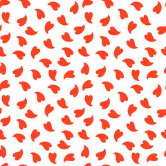Vector seamless pattern with hearts on a transparent background.