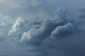 Clouds dark thick gray fluffy