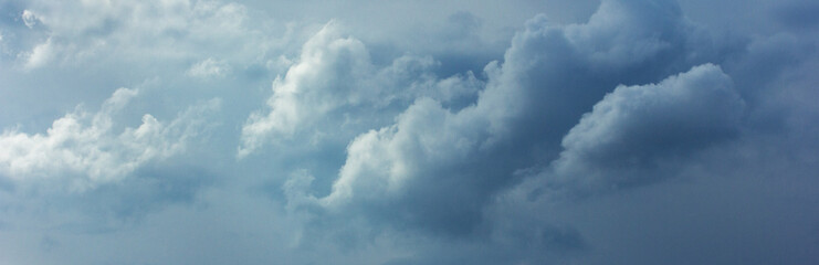 Dark thick clouds, panorama