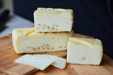 Hard French cheese made from ecological products. Cheese-making technologies