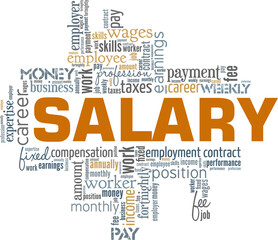 Salary conceptual vector illustration word cloud isolated on white background.