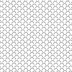 Hand drawn fish scale seamless pattern, black and white texture. © ausra