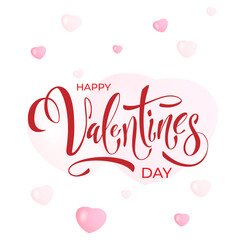 Valentines Day holiday vector card with hearts