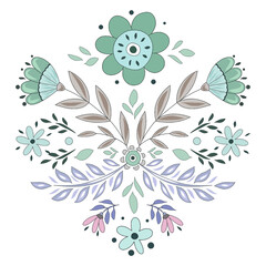 Floral gingham pattern seamless vector border. Botanical batik paisley background. Vintage floral ornament motif for fabric decoration, women's clothing, scarf, wallpaper design.