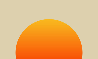 cream background with orange gradient semi-circle