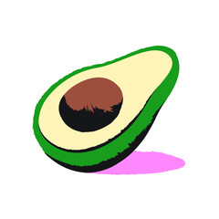 Sliced avocado vector illustration