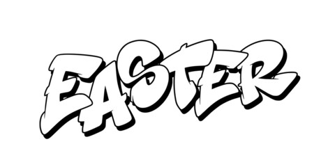 Easter font in graffiti style. Vector illustration.