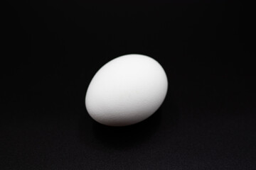 1 white egg isolated on black background