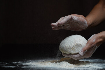 bread. detail of the bread making process. bread crust. hand detail.