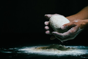 bread. detail of the bread making process. bread crust. hand detail.