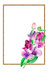 Frames with watercolor bouquets of flowers ,peonies,poppies, for Valentine's Day greeting cards ,invitations,for design works.