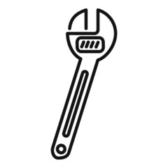 Adjustable repair key icon outline vector. Bike fix