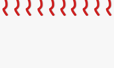 white background with red wave line abstract above