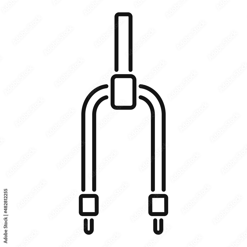 Poster bike suspension fork icon outline vector. fix workshop