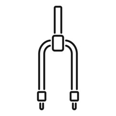 Bike suspension fork icon outline vector. Fix workshop