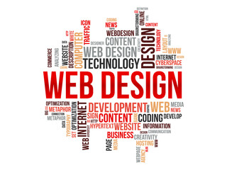 Web design word cloud template. Creative concept vector background.