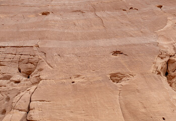 Rock  carvings from the time of the Egyptian kingdom carved into the stone rock in Timna National Park near Eilat, southern Israel.