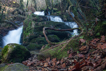 Filveda waterfall, also known as Frágua da Pena waterfall, Freguesia de Silvada, Sever do Vouga, district of Aveiro. Portugal