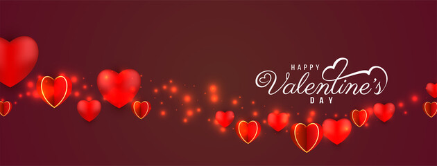 Happy Valentines day decorative stylish love banner design