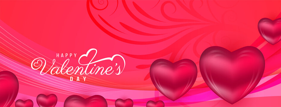 Happy Valentines day decorative stylish love banner design