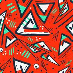Seamless abstract ethnic artwork with hand drawn pattern
