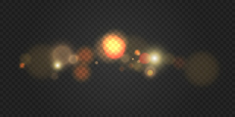 Light effect with lots of shiny sparkle glare particles isolated on dark background.
