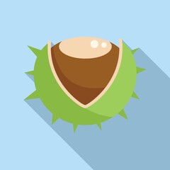 Tree chestnut icon flat vector. Sweet fruit
