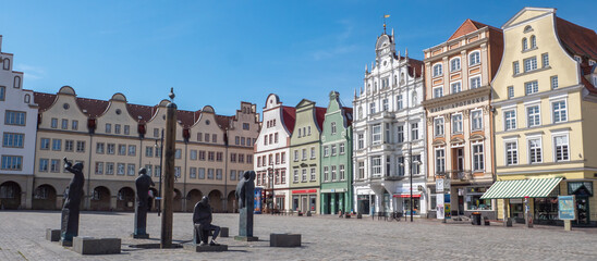 Fototapeta na wymiar Panorama Altstadt von Rostock in Mecklenburg-Vorpommern
