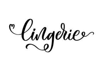 Lingerie hand lettering vector logo of a lingerie store, sex shop. - obrazy, fototapety, plakaty