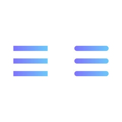 Hamburger Menu vector icon with gradient