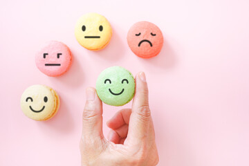 hand choose emotion face on green macarons ,good feedback rating and positive customer review,...
