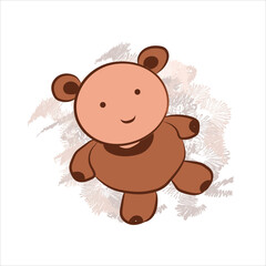 Cute Little Teddy Cartoon Vector Art