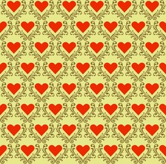 Fototapeta na wymiar heart pattern seamless background